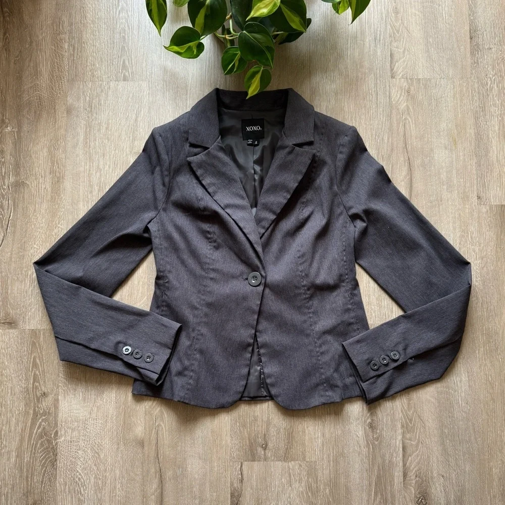 Vintage y2k XOXO Charcoal Gray Fitted Blazer